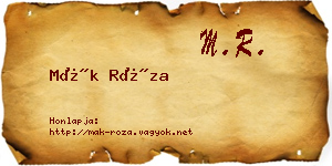 Mák Róza névjegykártya
